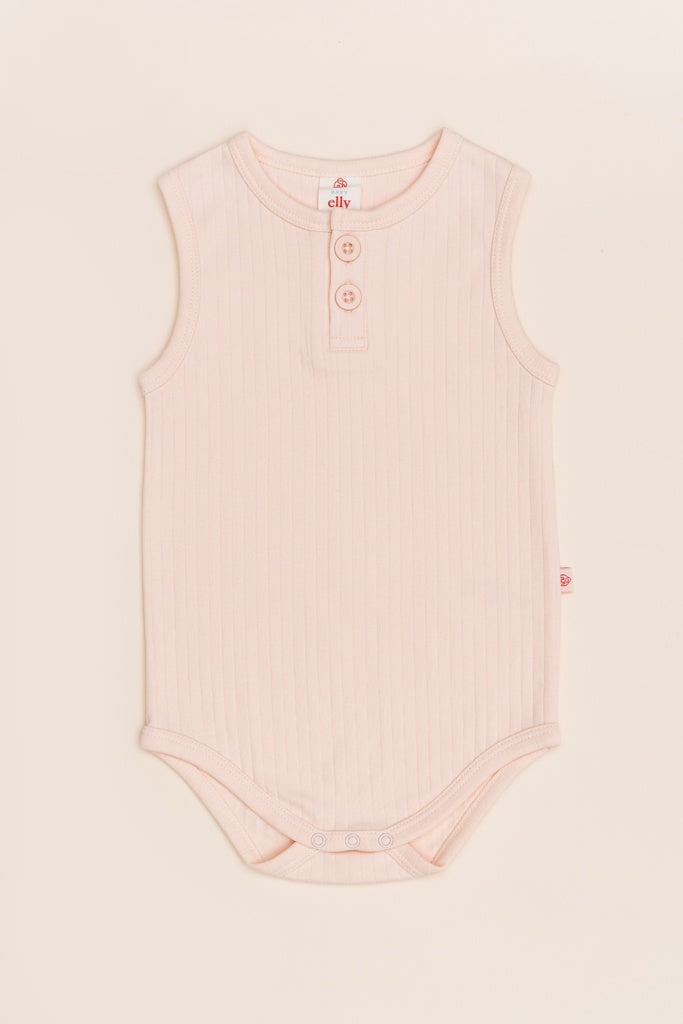 Sleeveless Onesie - Pastel Pink | Baby Clothing Essentials at The Elly Store Singapore