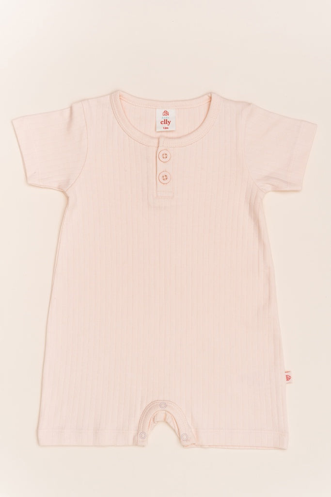Short-Sleeve Romper - Pastel Pink | Baby Clothing Essentials at The Elly Store
