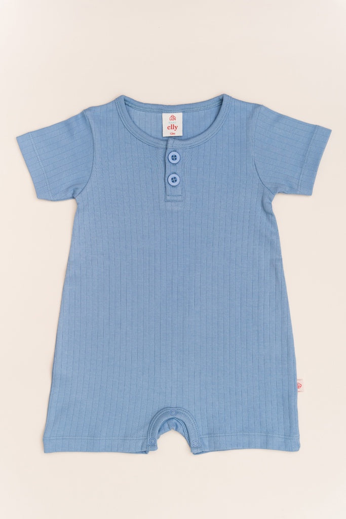 Short-Sleeve Romper - Pastel Blue | Baby Clothing Essentials at The Elly Store