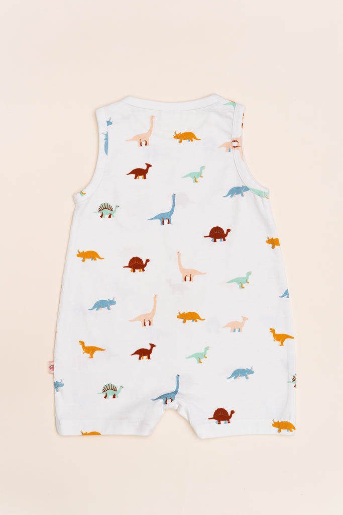 Sleeveless Romper - Dino | GOTS-certified Organic Cotton | The Elly Store Singapore