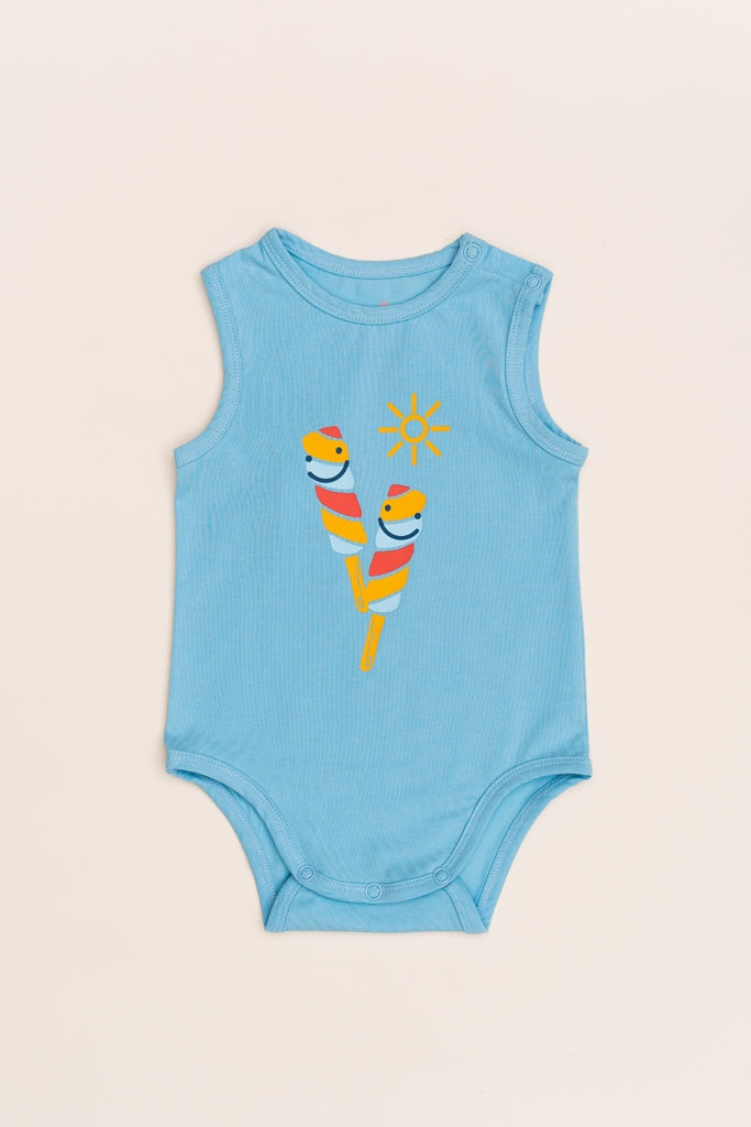 Kyle Onesie - Turquoise Popsicle | Baby Clothing | The Elly Store Singapore