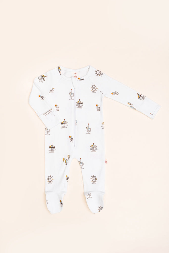 Raglan Sleepsuit - Theme Park | GOTS-certified Organic Cotton | The Elly Store Singapore
