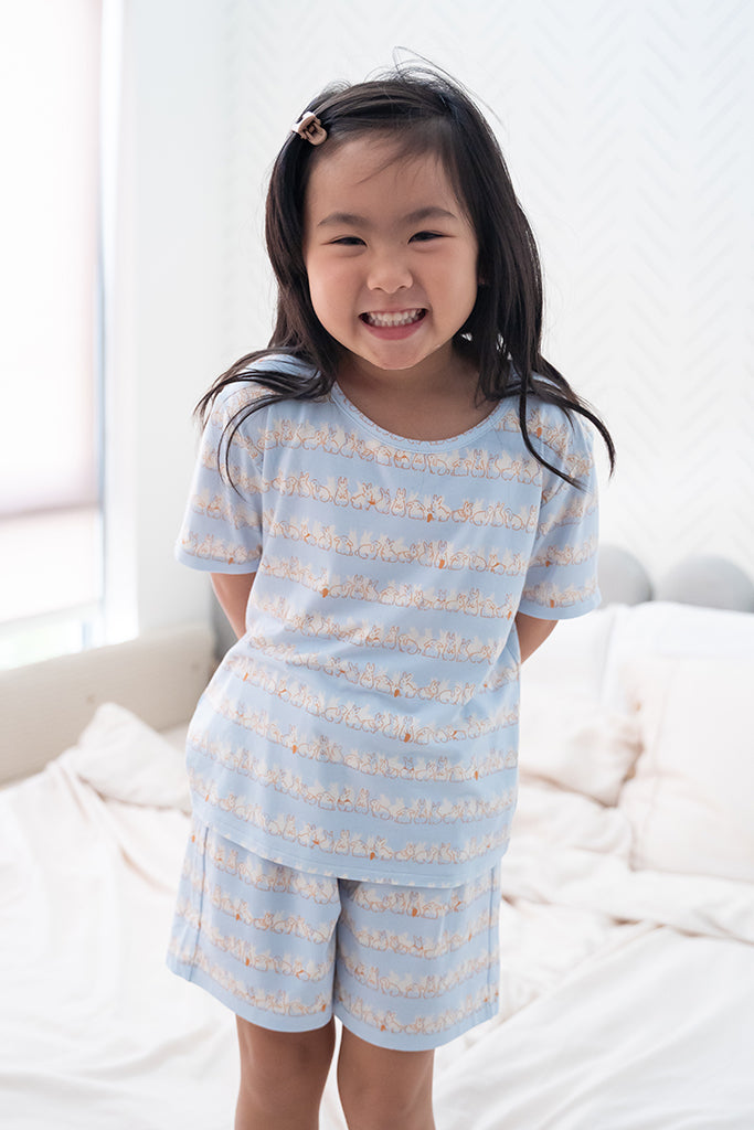 Short-Sleeve Pyjamas - Bunnies In A Row | Family Pyjamas | The Elly Store Singapore