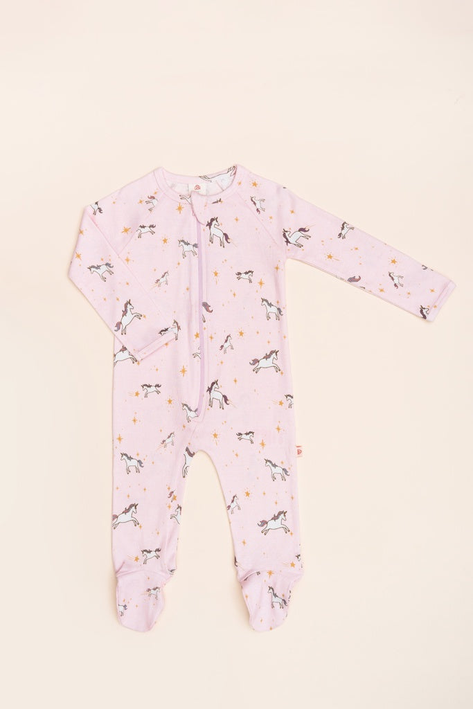 Raglan Sleepsuit - Starry Unicorn | GOTS-certified Organic Cotton | The Elly Store Singapore