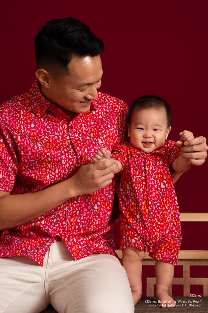 Disney100 Men's Shirt - Red Confetti | Disney x elly Chinese New Year 2023 | The Elly Store Singapore