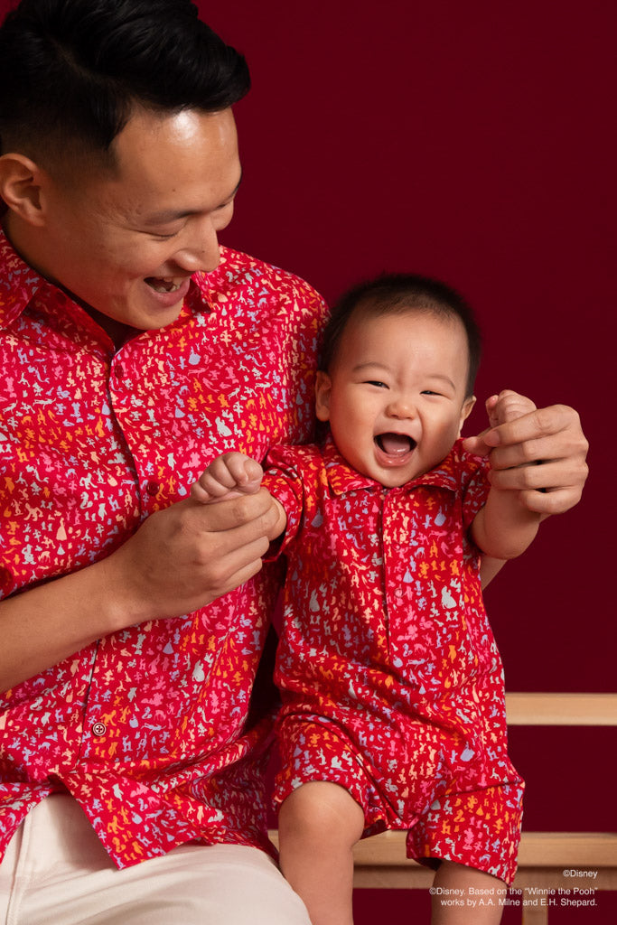 Disney100 Men&#39;s Shirt - Red Confetti | Disney x elly Chinese New Year 2023 | The Elly Store Singapore