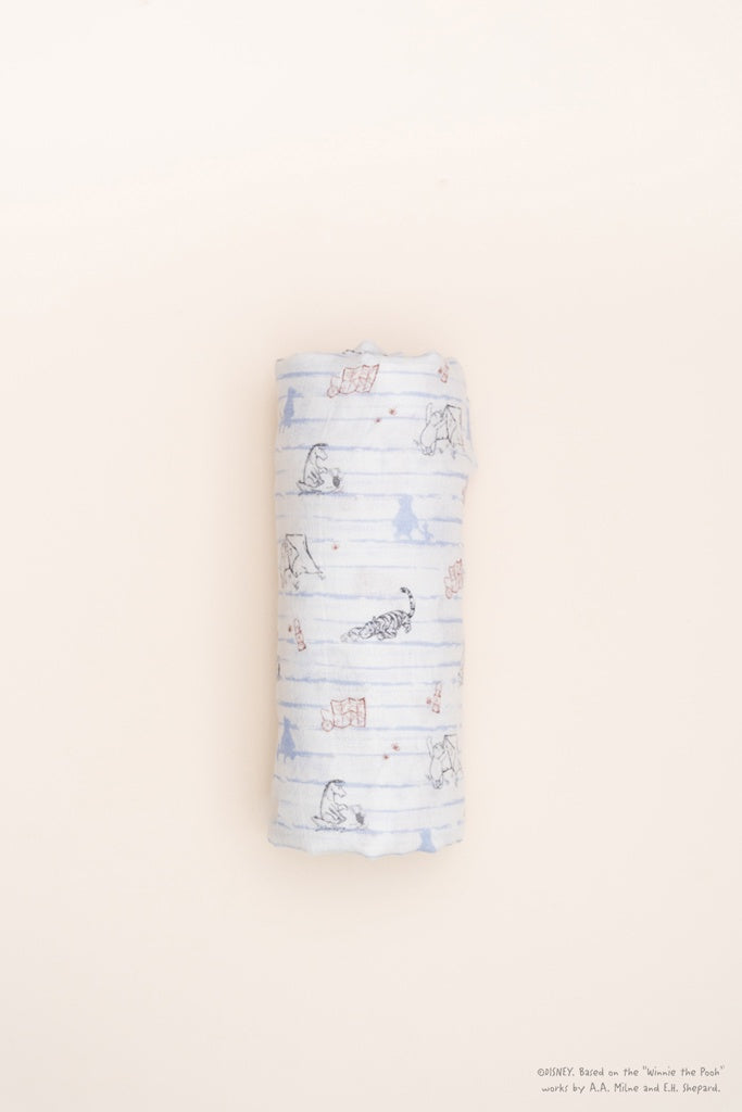 Disney x elly Organic Cotton Swaddle - Camping with Pooh | Ideal for Newborn Baby Gifts | The Elly Store Singapore