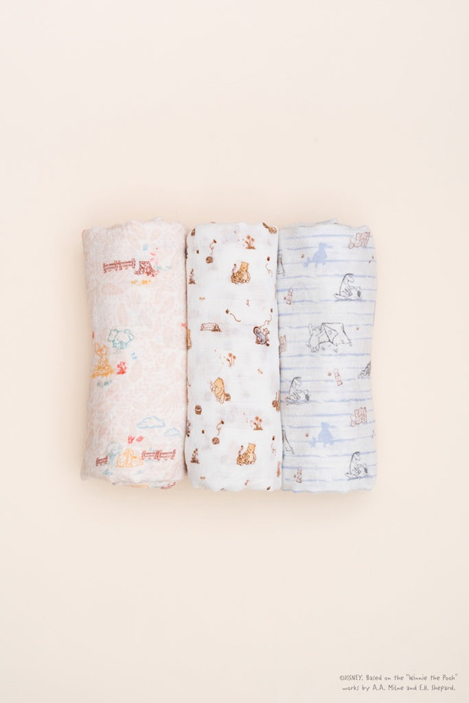 Disney x elly Organic Cotton Swaddle - Classic Pooh Set | Ideal for Newborn Baby Gifts | The Elly Store Singapore