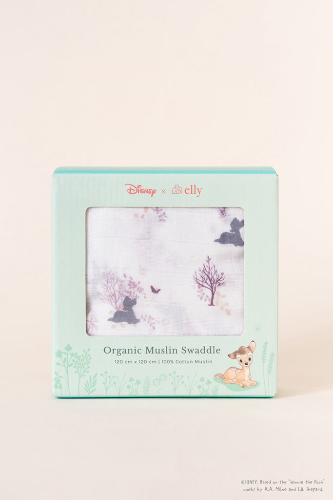 Disney x elly Organic Cotton Swaddle - Forest Bambi | Ideal for Newborn Baby Gifts | The Elly Store Singapore