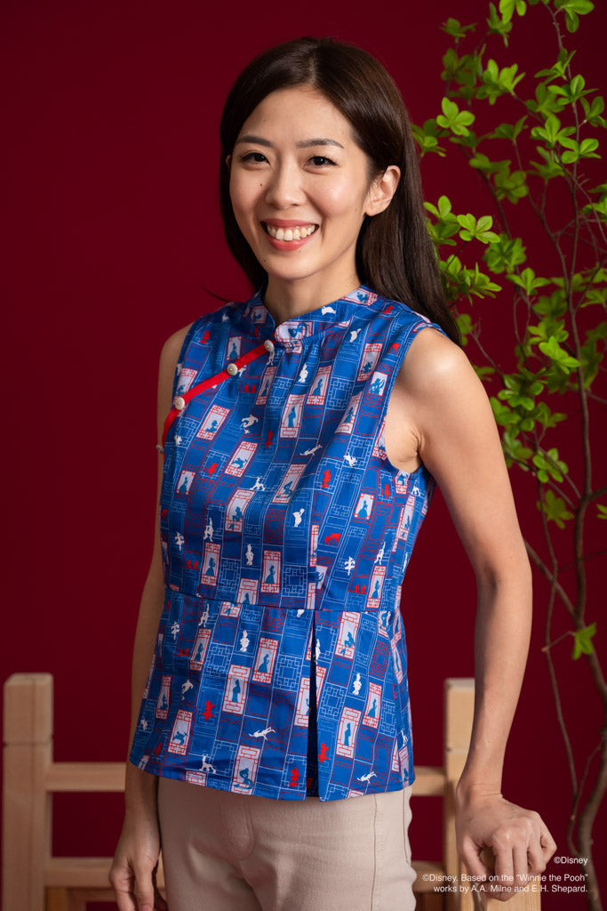 Disney100 Ladies Lily Top - Blue Doors | Disney x elly Chinese New Year 2023 | The Elly Store Singapore