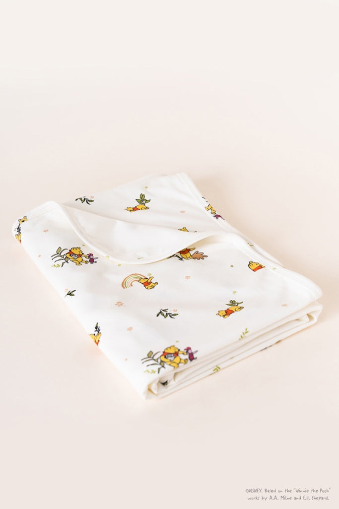 Jersey Blanket - White Rainbow Pooh | Ideal for Newborn Baby Gifts | The Elly Store Singapore