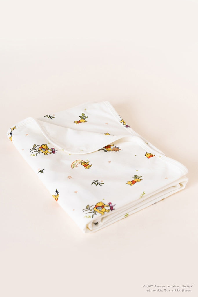 Jersey Blanket - White Rainbow Pooh | Ideal for Newborn Baby Gifts | The Elly Store Singapore The Elly Store