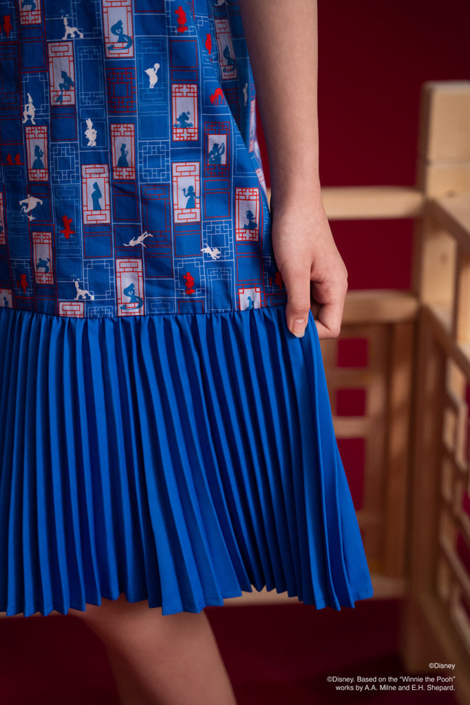 Disney100 Drop Waist Cheongsam - Blue Doors | Disney x elly Chinese New Year 2023 | The Elly Store Singapore The Elly Store