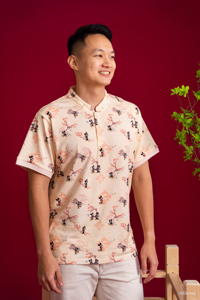 Men's Polo Tee - Pagoda Mickey | CNY2023 Family Twinning Set | The Elly Store Singapore