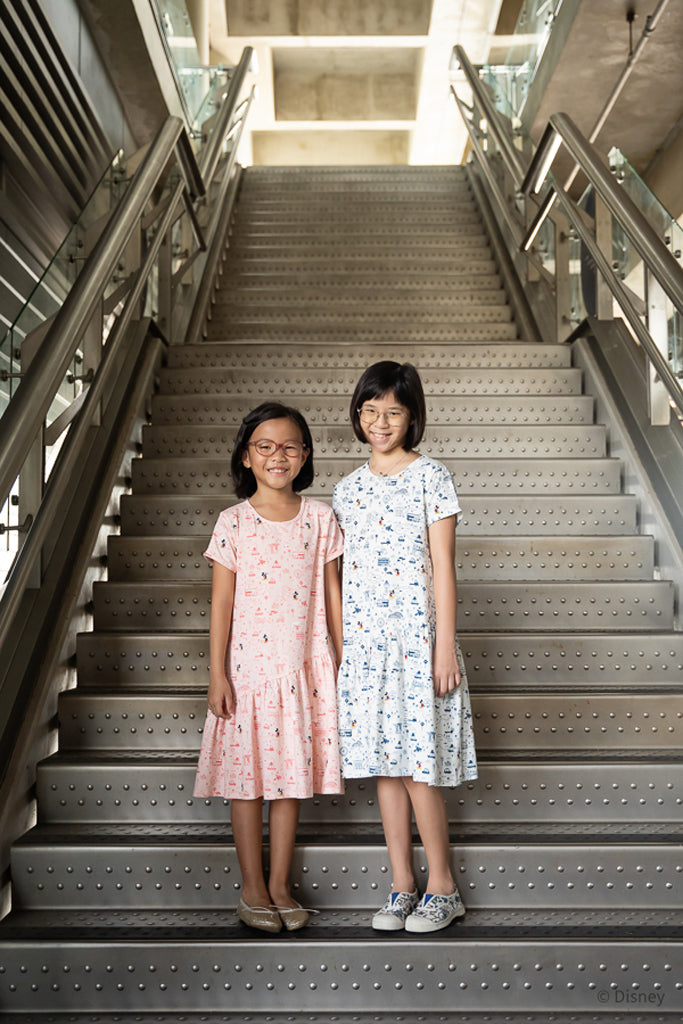 Mary Dress - Blue Road Trip Mickey | Disney x elly Mickey Go Local | The Elly Store Singapore