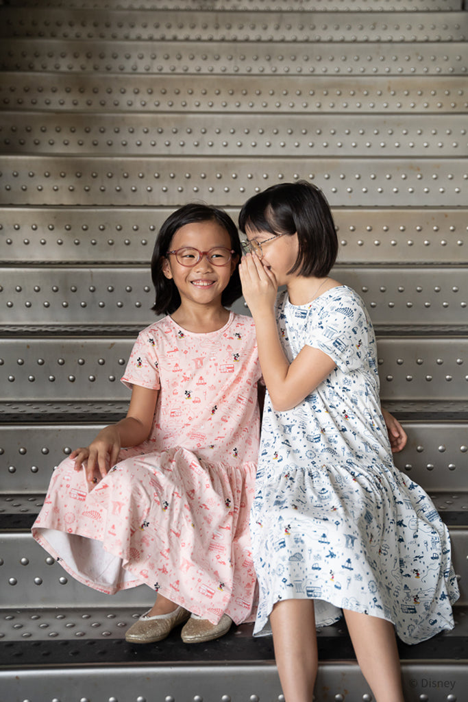 Mary Dress - Blue Road Trip Mickey | Disney x elly Mickey Go Local | The Elly Store Singapore