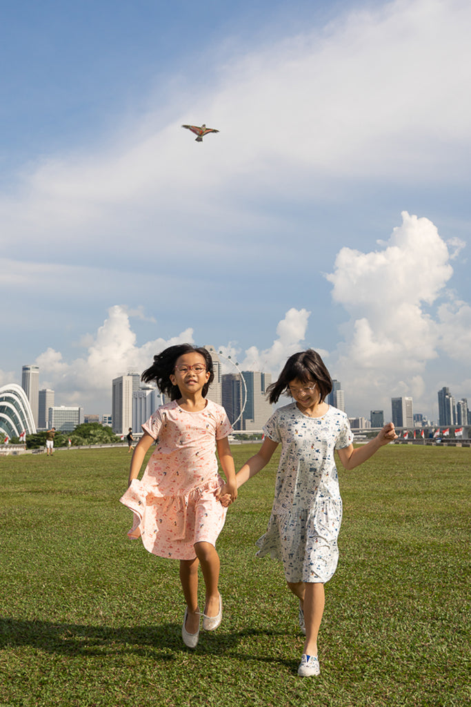 Mary Dress - Blue Road Trip Mickey | Disney x elly Mickey Go Local | The Elly Store Singapore