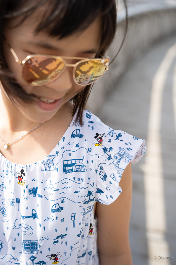 Flutter Romper - Blue Road Trip Mickey | Disney x elly Home 2022 | The Elly Store Singapore