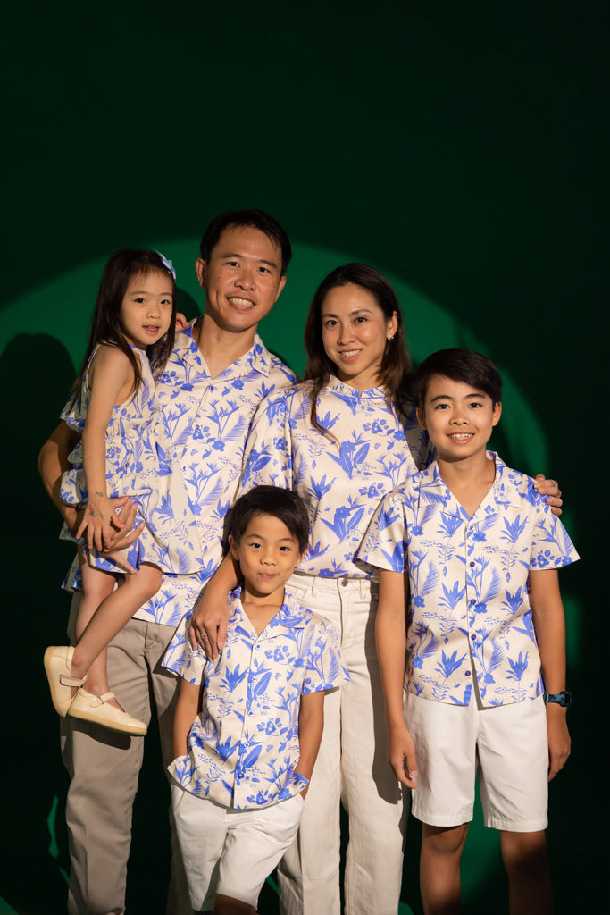 Men&#39;s Hawaiian Shirt - Purple Paradise | CNY2023 Family Twinning Sets | The Elly Store Singapore