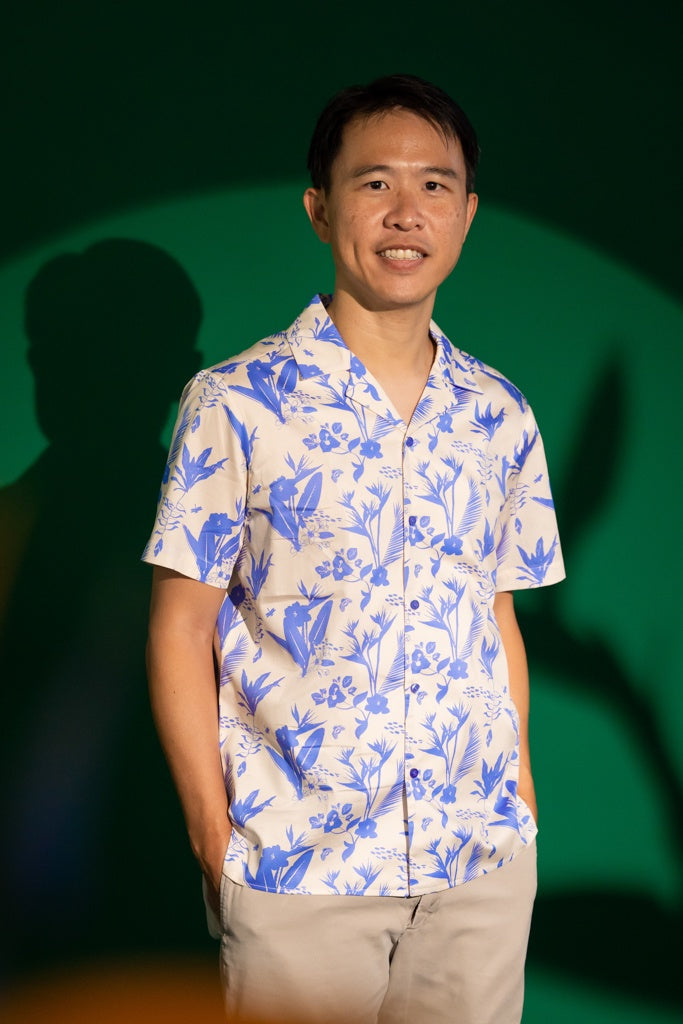 Men&#39;s Hawaiian Shirt - Purple Paradise | CNY2023 Family Twinning Sets | The Elly Store Singapore