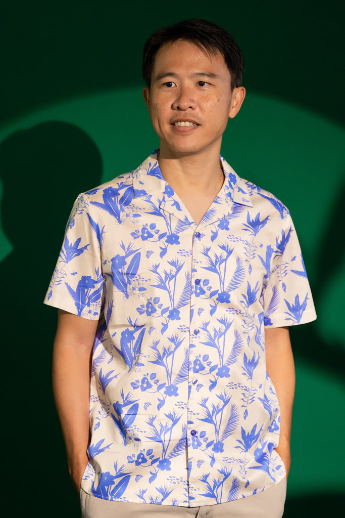 Men&#39;s Hawaiian Shirt - Purple Paradise | CNY2023 Family Twinning Sets | The Elly Store Singapore