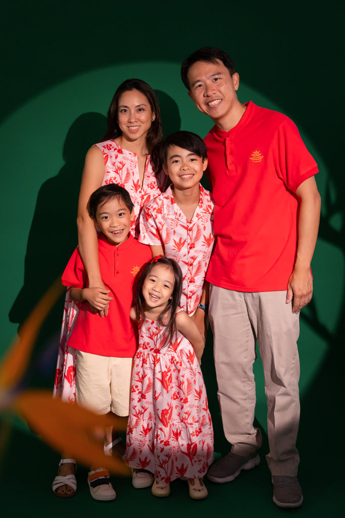 Ladies Daphne Dress - Pink Paradise | CNY2023 Twinning Family Sets | The Elly Store Singapore