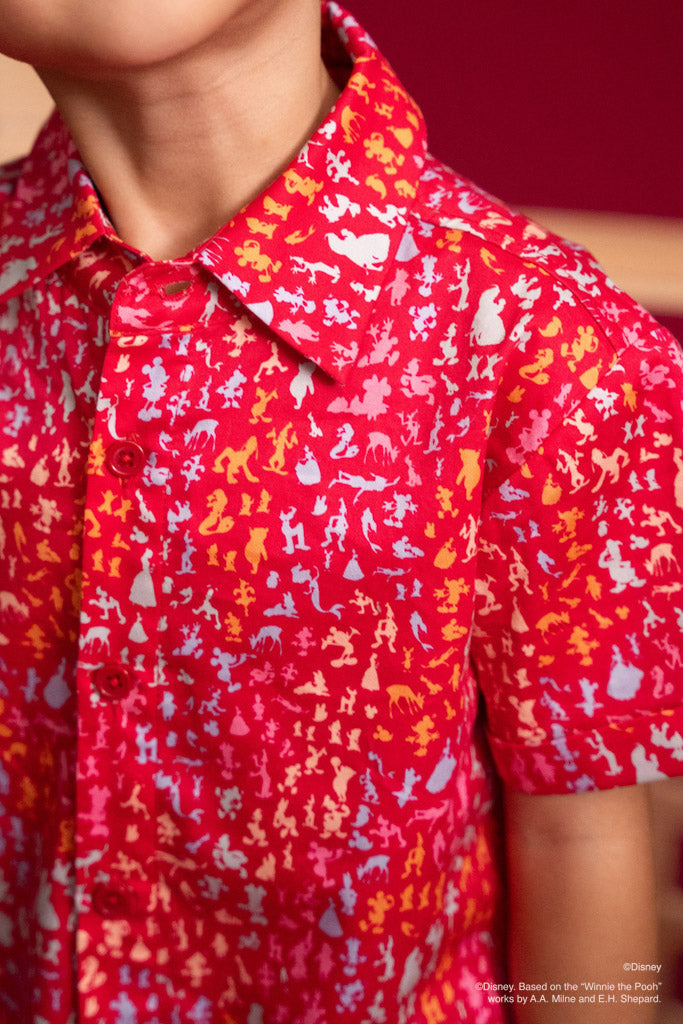 Disney100 Little Man Shirt - Red Confetti | Disney x elly Chinese New Year 2023 | The Elly Store Singapore