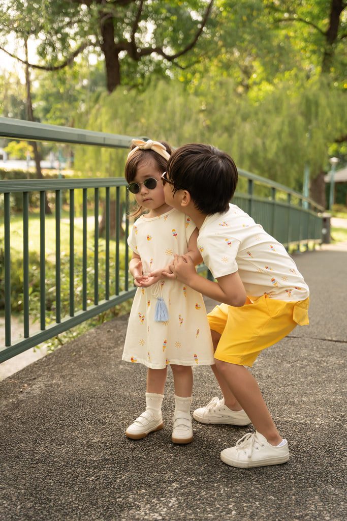 Charlie Shorts - Light Yellow | Boys' Bottoms | The Elly Store Singapore