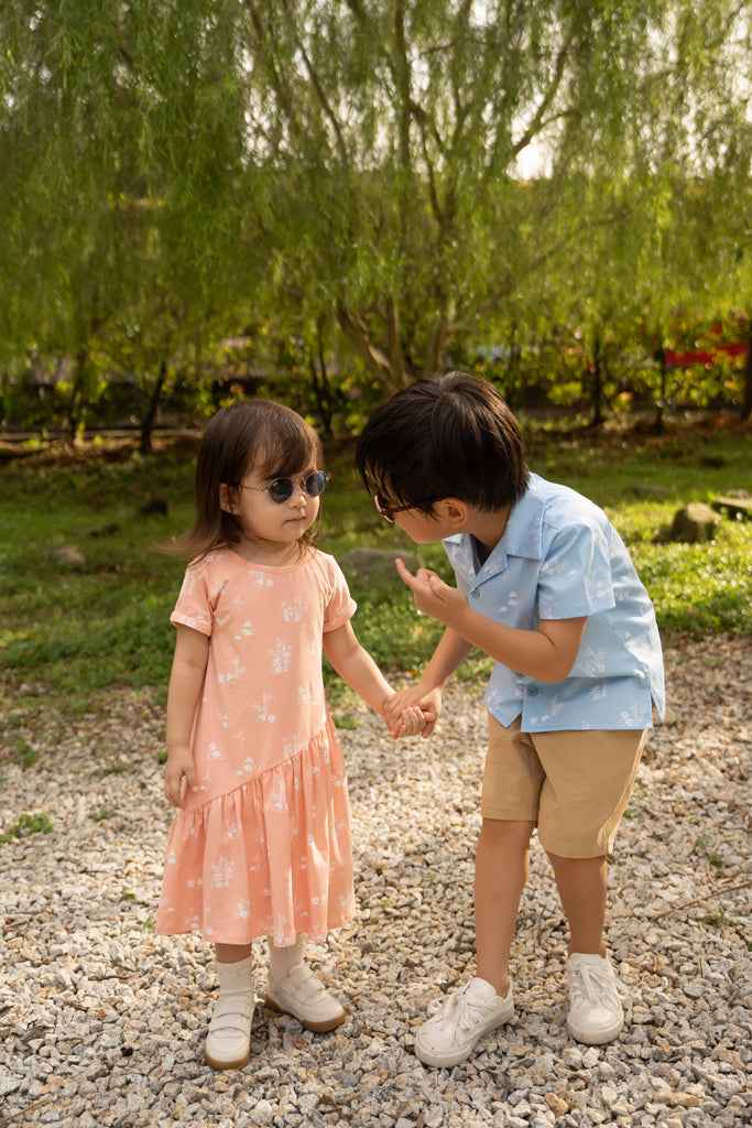 Hawaiian Shirt - Blue Bamboo Pandas | Boys' Shirts | The Elly Store Singapore