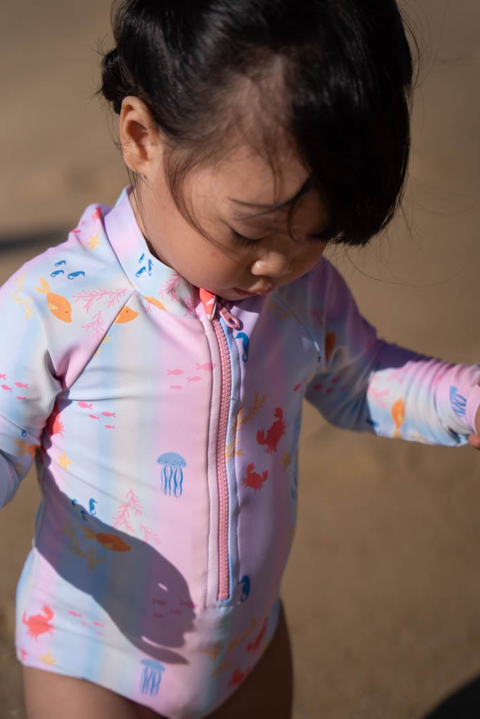 Long-Sleeve Rash Suit Rainbow Ocean