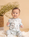 Disney x elly Sleepsuit - Blue Hunny Pooh | Premium Bamboo Cotton | The Elly Store Singapore