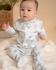 Disney x elly Sleepsuit - Blue Hunny Pooh | Premium Bamboo Cotton | The Elly Store Singapore
