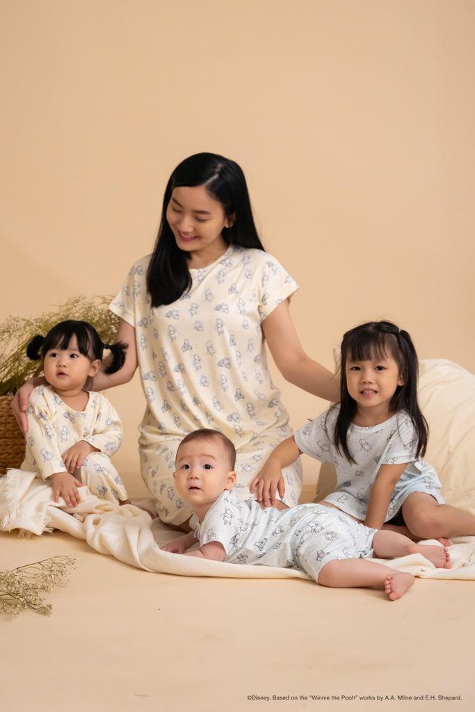 Ladies Nightgown - Yellow Hunny Pooh | Twinning Family Pyjamas | The Elly Store Singapore