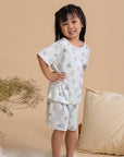Short-Sleeve Pyjamas Set - Blue Hunny Pooh | Disney x elly Family Pyjamas | The Elly Store Singapore