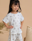 Short-Sleeve Pyjamas Set - Blue Hunny Pooh | Disney x elly Family Pyjamas | The Elly Store Singapore