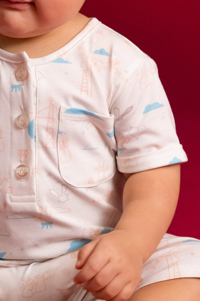 Kai Romper - White Nightfall Bunnies | Baby Clothing | The Elly Store Singapore