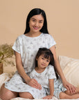 Short-Sleeve Pyjamas Set - Blue Hunny Pooh | Disney x elly Family Pyjamas | The Elly Store Singapore