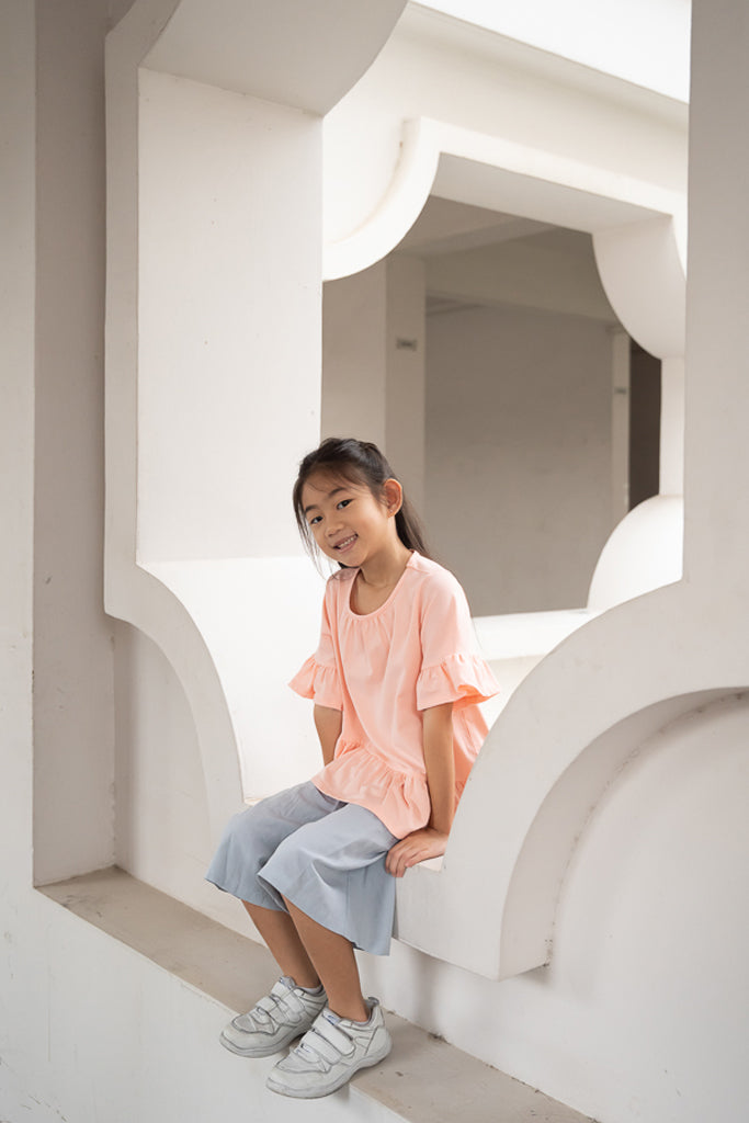 River Blouse - Peach | Girls Tops | The Elly Store Singapore