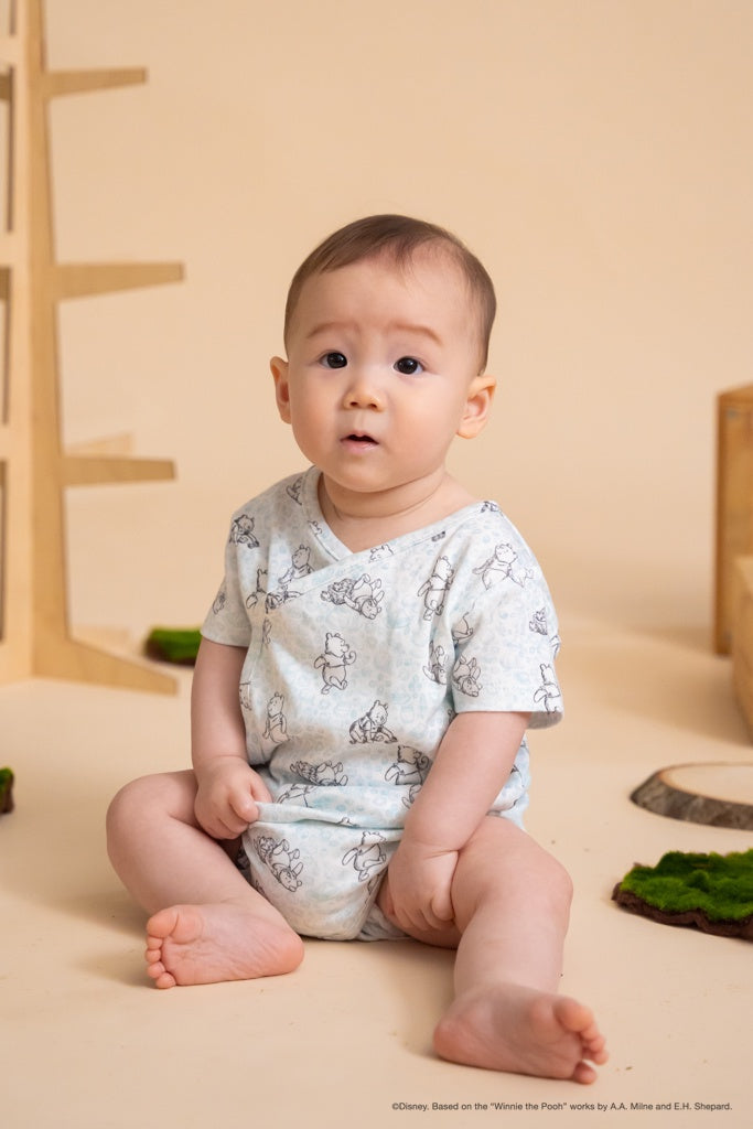 Wrap Onesie - Blue Hunny Pooh | Disney x elly | The Elly Store Singapore