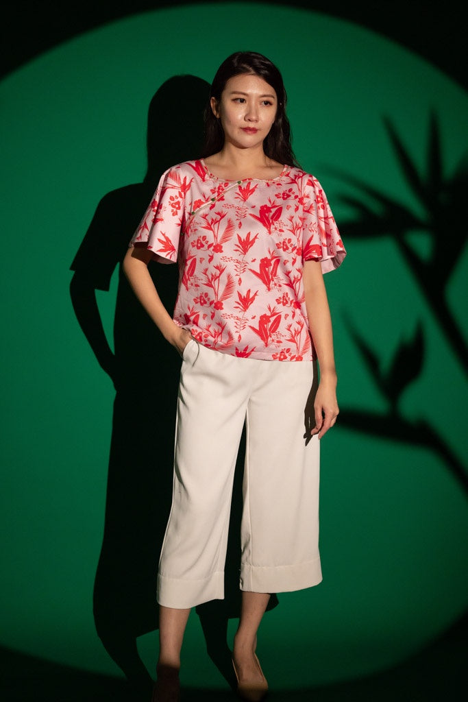 elly CNY2023 | Ladies Cheongsam Top - Pink Paradise | Twinning Family Set | The Elly Store Singapore
