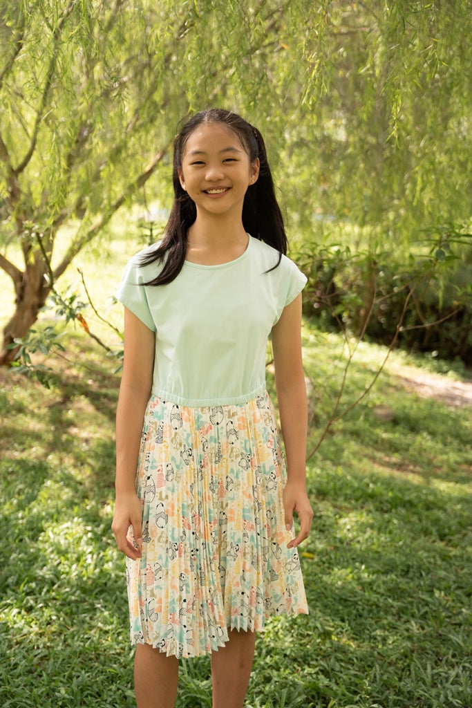 Madelyn Dress - Pastel Pandas | Girls Dresses | The Elly Store Singapore