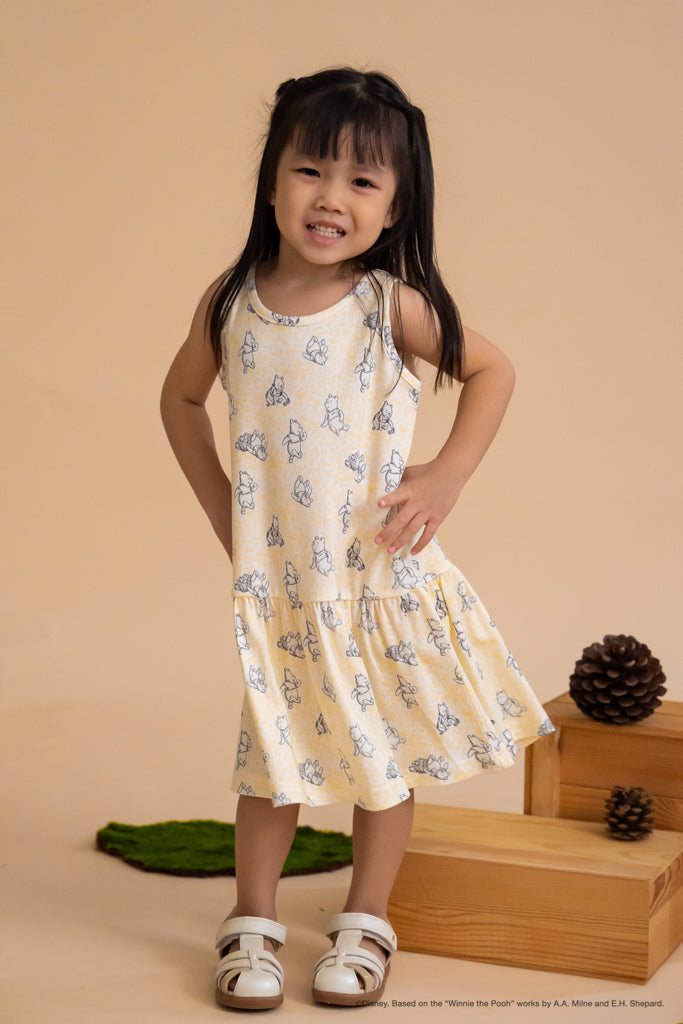 Sleeveless Dress - Yellow Hunny Pooh | Disney x elly | The Elly Store Singapore