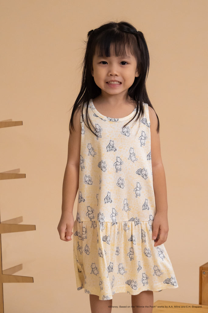 Sleeveless Dress - Yellow Hunny Pooh | Disney x elly | The Elly Store Singapore