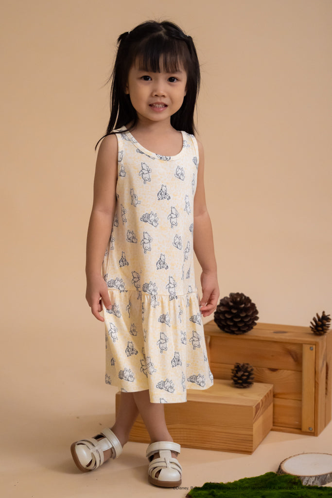 Sleeveless Dress - Yellow Hunny Pooh | Disney x elly | The Elly Store Singapore