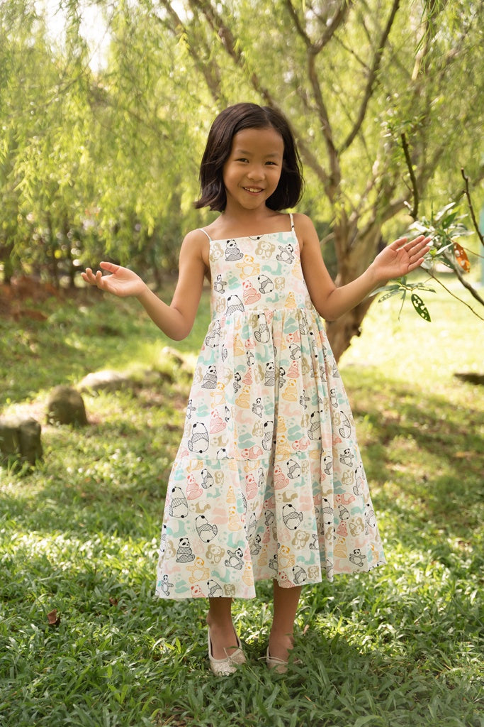 Summer Dress - Pastel Pandas | Girls Dresses | The Elly Store Singapore