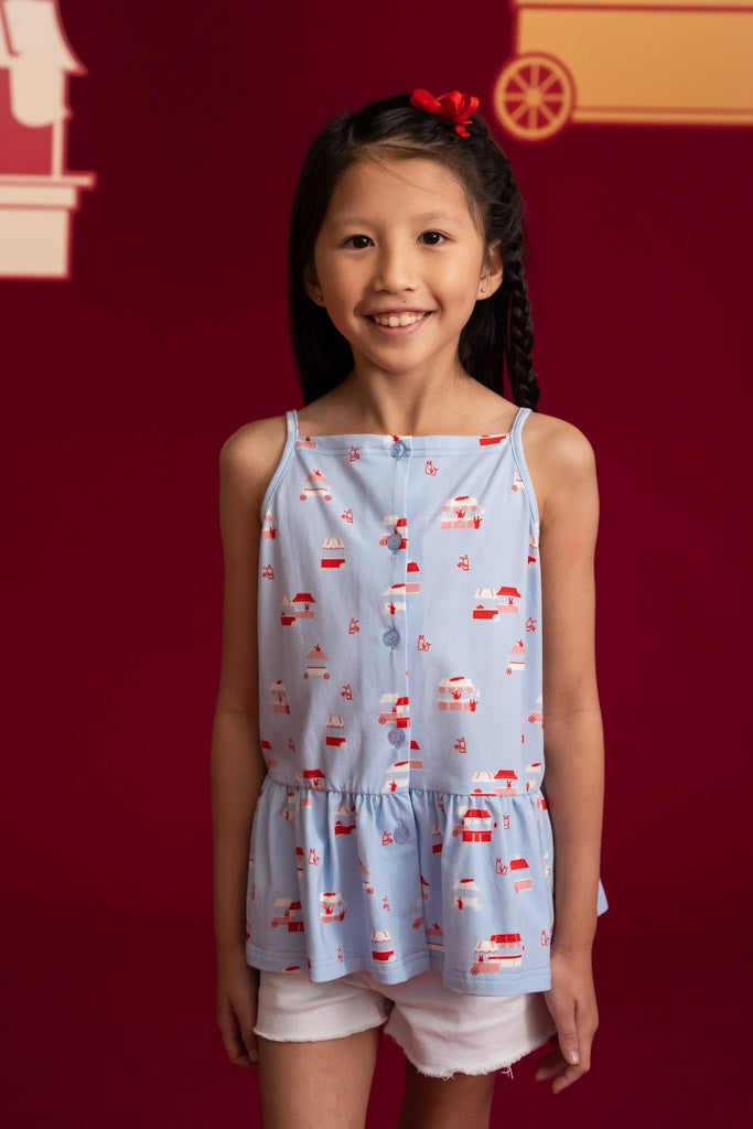 Charlotte Top - Periwinkle Night Market | Tween Separate Top | The Elly Store Singapore