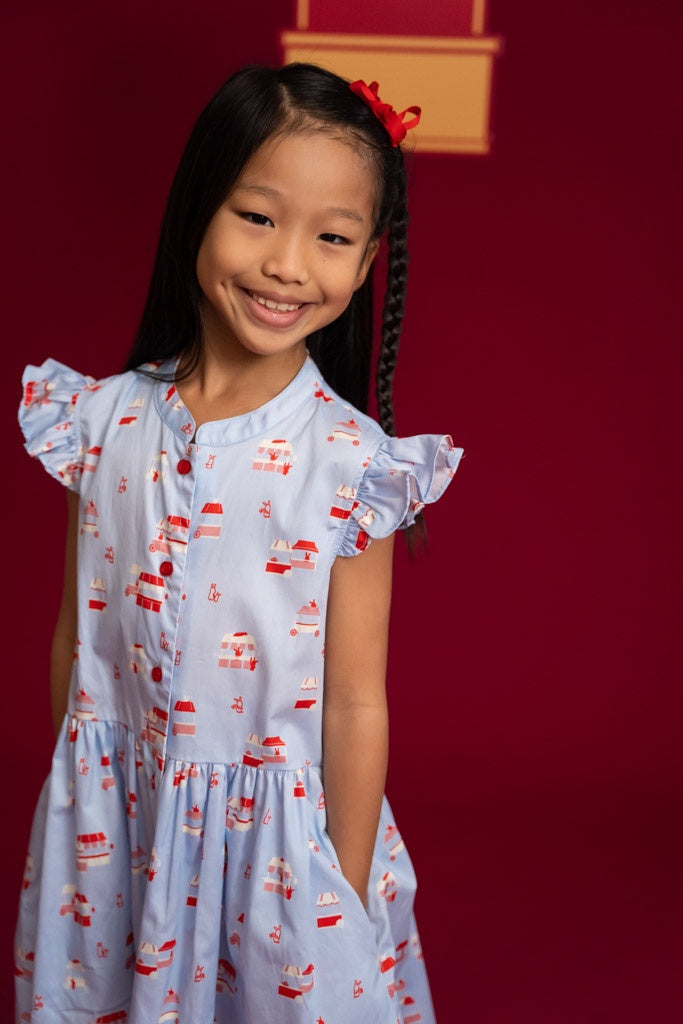 Ella Cheongsam - Periwinkle Night Market | Chinese New Year 2023 | The Elly Store Singapore