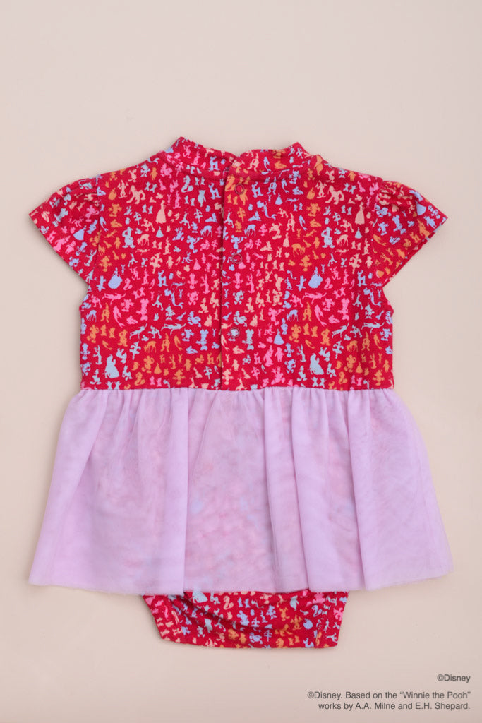 Disney100 Mandarin-collared Tulle Onesie - Red Confetti | Disney x elly Chinese New Year 2023 | The Elly Store Singapore