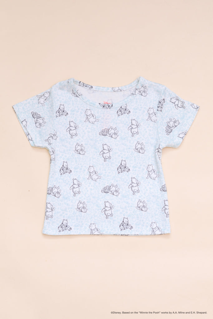 Short-Sleeve Pyjamas Set - Blue Hunny Pooh | Disney x elly Family Pyjamas | The Elly Store Singapore