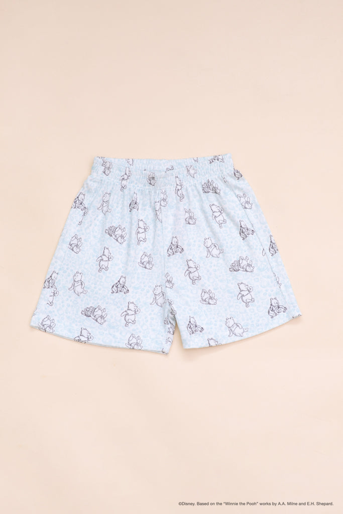 Short-Sleeve Pyjamas Set - Blue Hunny Pooh | Disney x elly Family Pyjamas | The Elly Store Singapore